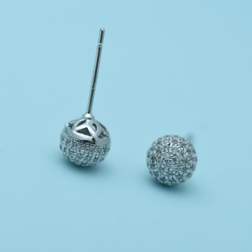 Douxiu camouflage earrings AAA diamond-encrusted zircon Korean round ball factory wholesale female