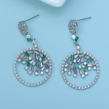 AAA diamond-studded zircon European and American fashion OL earrings wholesale women