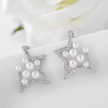 Korean version of AAA zircon beads earrings, ladies temperament bead earrings, wholesale women