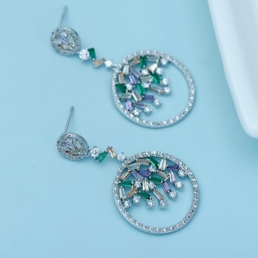 AAA diamond-studded zircon European and American fashion OL earrings wholesale women