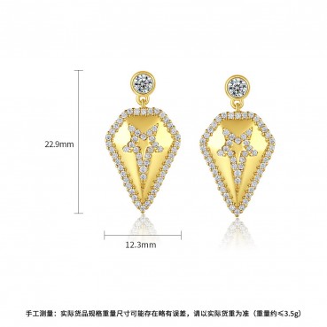 Zhongying new Korean style personalized earrings Dongdaemun fashion golden star earrings