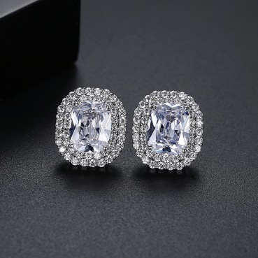 Stud Earrings Simple Korean Fashion Earrings Zircon Inlaid Female Earring Jewelry Gifts for Girlfriend