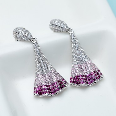 Red dream earrings skirt hem, creative personality, fashion zircon earrings earrings factory wholesale