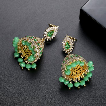 Earrings European and American fashion exaggerated earrings copper inlaid 3A zircon earrings factory wholesale earrings