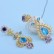 Korean style popular long pendant earrings AAA zircon pavé factory wholesale women