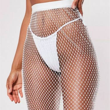 Cross purchase source summer new hot style metal sequin mesh super flash womens skirt