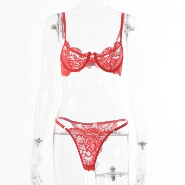 European and American sexy lace sexy lingerie set with steel ring