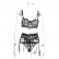 Explosive European and American summer new hot sale lace eyelash fine mesh sexy underwear three-piece suit