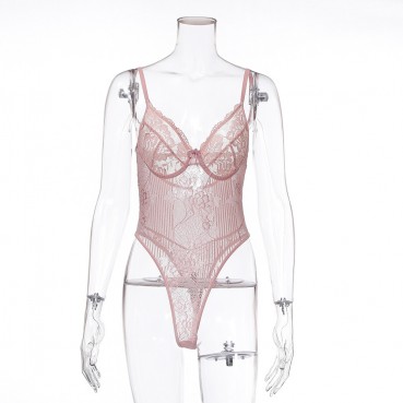 The source of the new lace mesh stitching one-piece shapewear gathers ladies one-piece