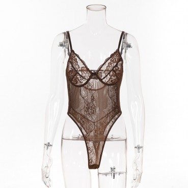 The source of the new lace mesh stitching one-piece shapewear gathers ladies one-piece