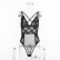 New womens flower embroidery lace stitching cross V-neck sexy one-piece