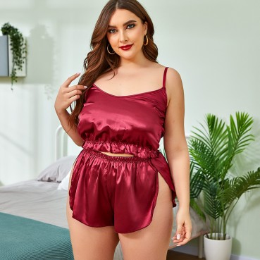 plus size new style 2021 European and American fashionable and comfortable home pajamas set