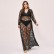 plus size new female sentiment see-through hollow lace dress