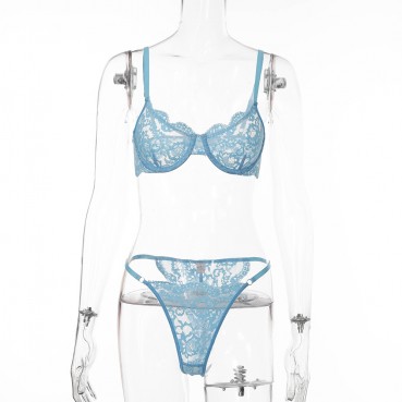 European and American sexy lace sexy lingerie set with steel ring