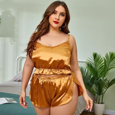 plus size new style 2021 European and American fashionable and comfortable home pajamas set