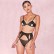 European and American lace sexy net gauze starry three-piece underwear wholesale