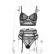 Womens sexy lingerie lace stitching sexy three-piece in stock