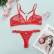 High-end quality new love lace perspective sexy underwear set