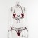 New red love three-point halterneck hollow female sexy suit