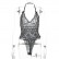 Black nightclub womens two-tone lace stitching perspective European and American sexy one-piece