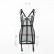 Womens European and American sexy locomotive sexy stitching strap dress perspective suspender skirt