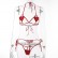 New red love three-point halterneck hollow female sexy suit