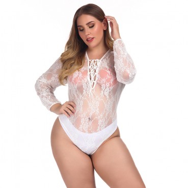 European and American womens plus size sexy lace sexy one-piece underwear