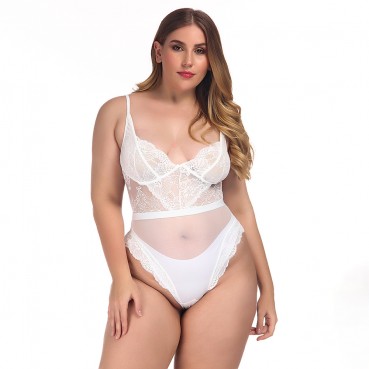 European and American womens plus size sexy lace lingerie top