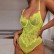 European and American womens sexy lace eyelash sling sexy body shaping one-piece underwear 4168