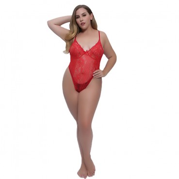 European and American womens plus size sexy lace sexy one-piece underwear