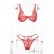 European and American womens lace eyelash three-point sexy lingerie set 11364