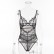 European and American sexy lace eyelashes stitching chain link sling sexy one-piece suit female spot 3567