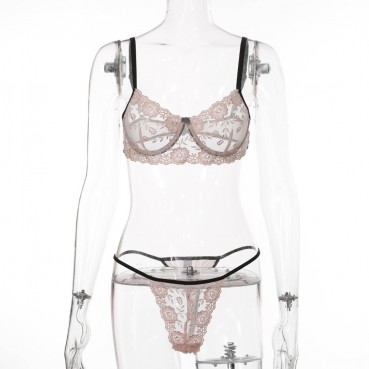 Factory direct sales new embroidered sexy lingerie with steel ring