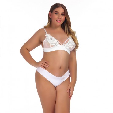 European and American womens plus size sexy lace lingerie top