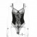 Sexy erotic lingerie two-color lace stitching mesh see-through bodysuit