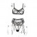 European and American fashion hot new sexy lace lingerie three-piece suit