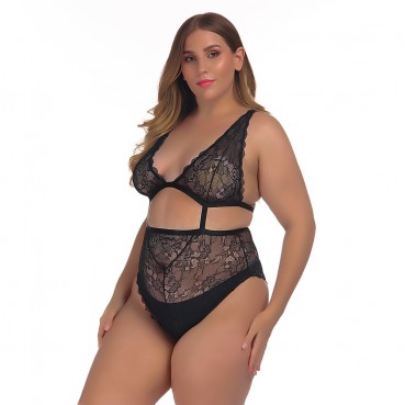 European and American womens plus size sexy lace sexy one-piece underwear