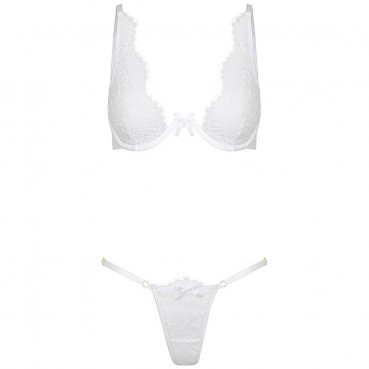 European and American womens lace eyelash three-point sexy lingerie set 11364