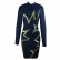 2021 new bandage dress autumn and winter Europe and America temperament sequin stitching high neck long sleeve dress