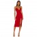 European and American mini dress, red sling lace dress, deep V slim mid-length high slit bandage dress