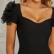 European and American womens bandage dress black slim evening party petal dress