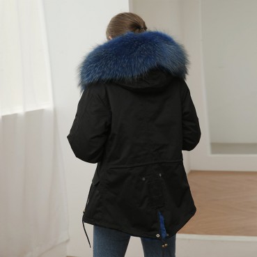 Pai overcome female winter new style raccoon fur collar detachable rabbit fur liner short small child fur