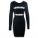 European and American womens 2021 new spring hollow dress long sleeve bandage dress short skirt