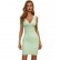 Summer new sexy low-cut V-neck tight-fitting thin bandage dress banquet party light green dress female