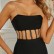 2021 new European and American fashion sexy black diamond suspenders ladies hollow dress tight bandage dress skirt