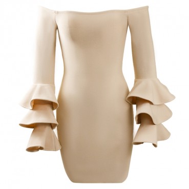 French dress autumn and winter new high-end temperament waist waist long-sleeved bandage dress