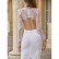 New lace stitching Slim bag hip skirt dress long-sleeved ladies open back hollow split dress dress