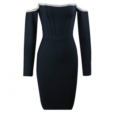 Hot selling bandage long-sleeved dress in Europe and America