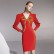 Autumn and winter dress new ladies tight-fitting retro red bandage dress three-quarter sleeve hip skirt