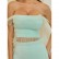 Mesh stitching dress, fake two-piece bandage skirt wrapped chest and waist ladies evening dress